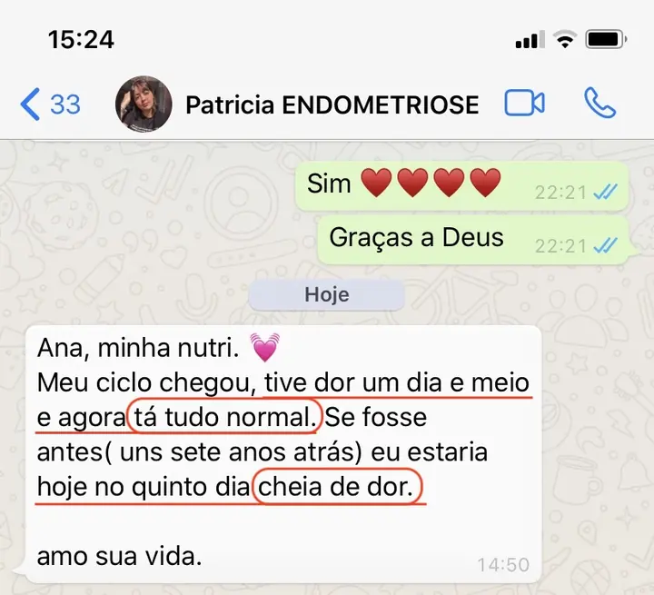 Depoimento real de aluna — Patrícia