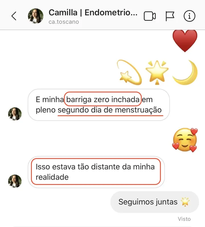 Depoimento real de aluna — Camilla