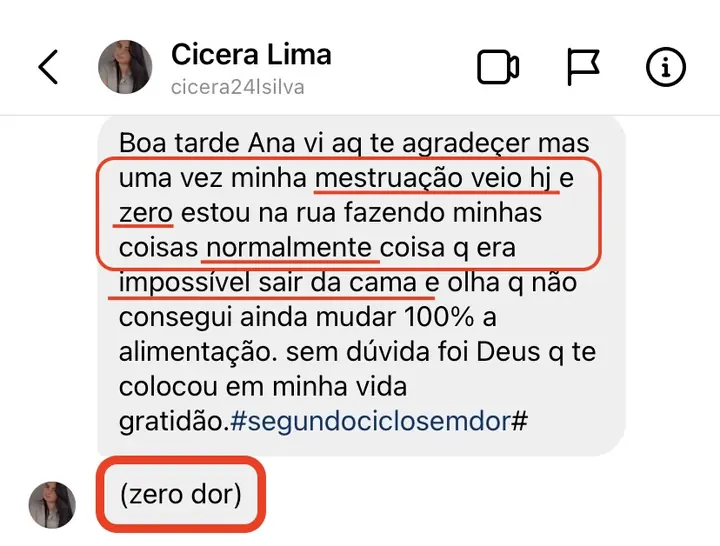 Depoimento real de aluna — Cícera