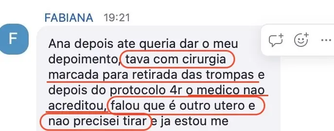 Depoimento real de aluna — Fabiana